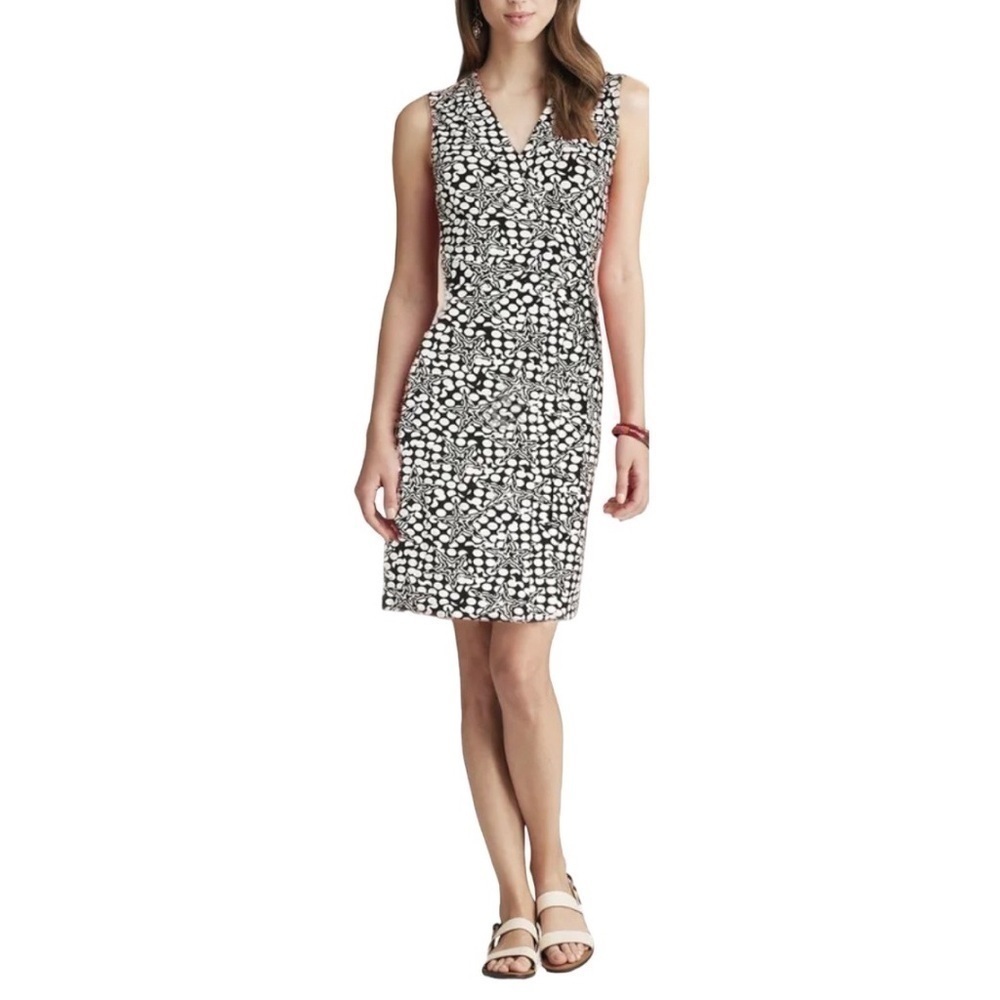 Diane Von Furstenberg Black and White Printed Sheath Dress